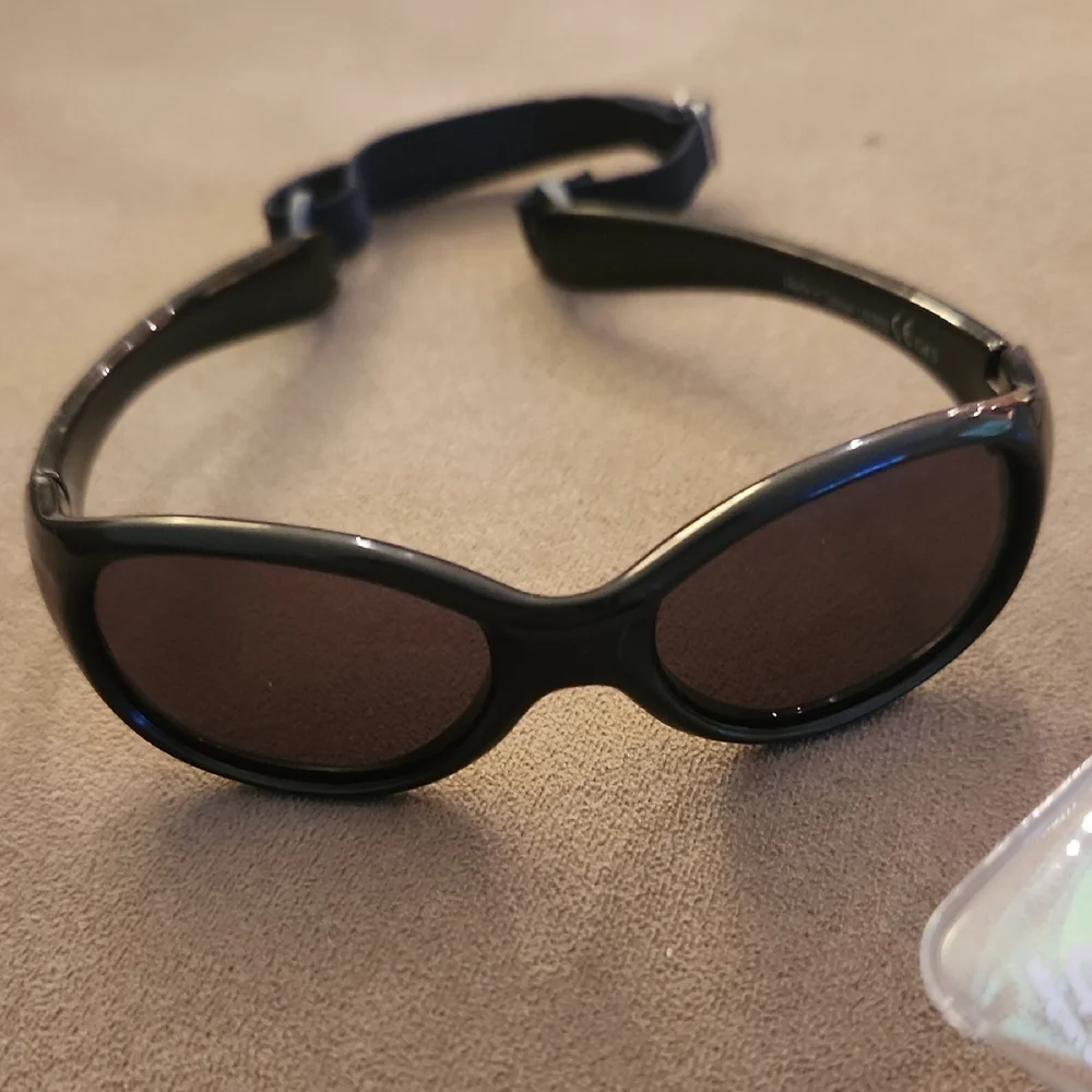 UVeez Baby Stylish Black Sunglasses With Elastic Strap